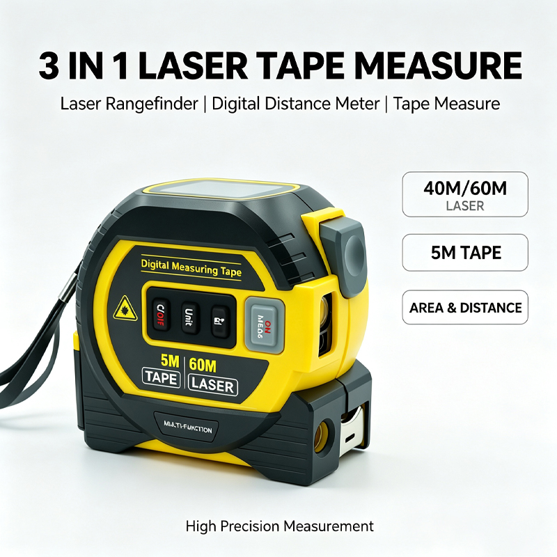 Digital Tape Measure 5M Laser - جهاز قياس المسافة بالليزر 3 في