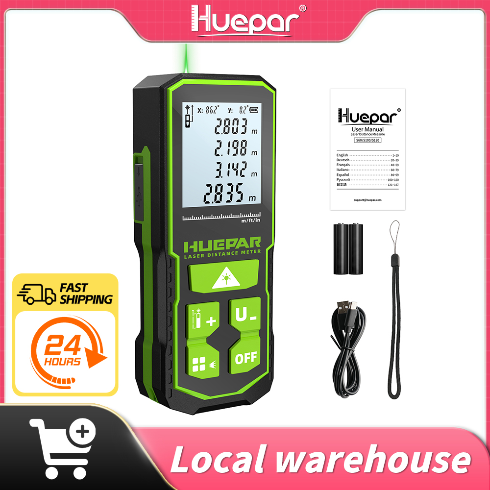 Laser Distance Meter 100M - Huepar ليزر Rangefinder الليزر الرقمي مقياس