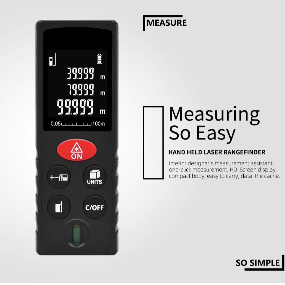 Laser Distance Meter With Bubble Level - جهاز قياس المسافة بالليزر من BOAYAL