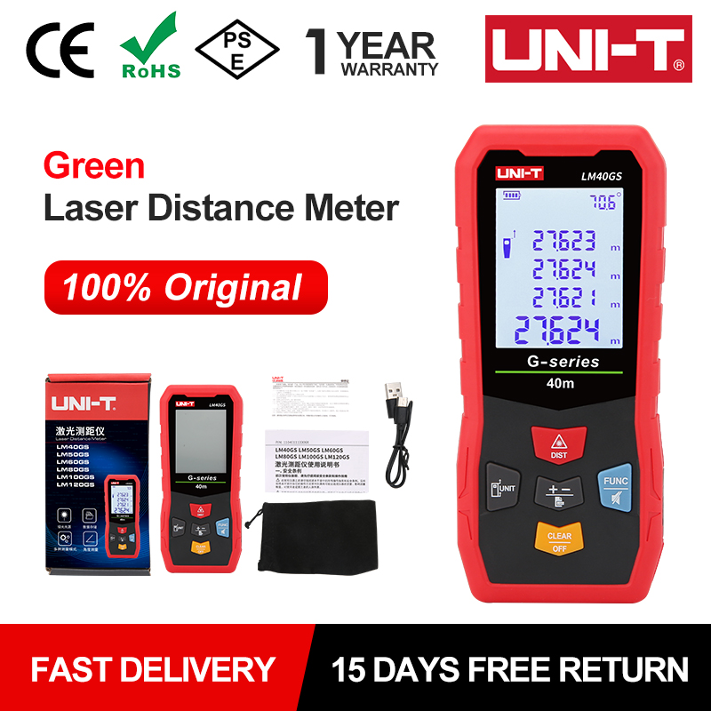Laser Distance Meter 100M - UNI-T 40 متر الليزر الأخضر مقياس