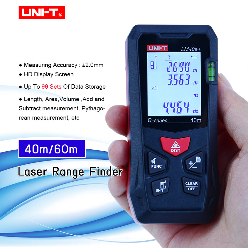 Laser Distance Meter With Bubble Level - جهاز قياس المسافات بالليزر UNI-T LM40e+