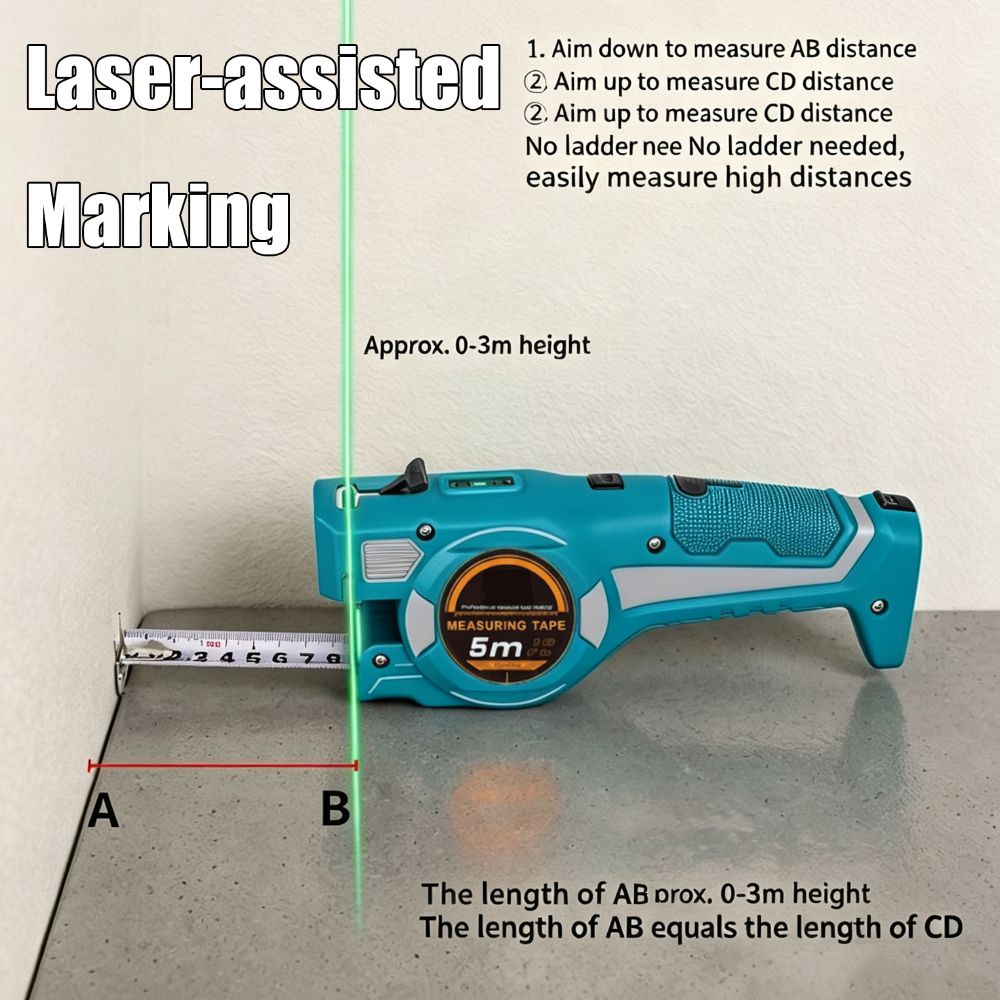 Digital Tape Measure 5M Laser - شريط قياس ليزري 3 في 1