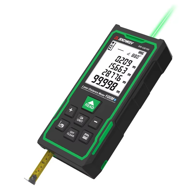 Laser Distance Meter 2 In 1 Tape - جهاز قياس المسافة/المساحة/الحجم/المسافة باستخدام نظرية فيثاغورس،