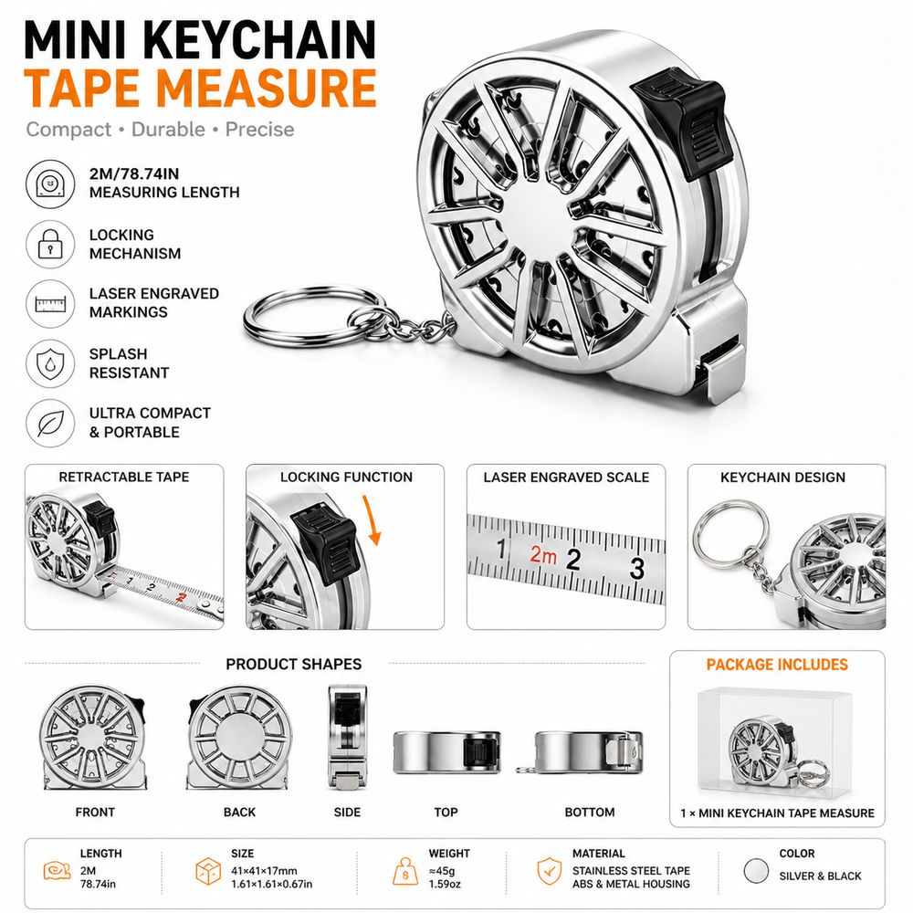 شريط قياس 2 متر مع حلقة مفاتيح - مراجعة Mini Laser Measure Keychain وسعره