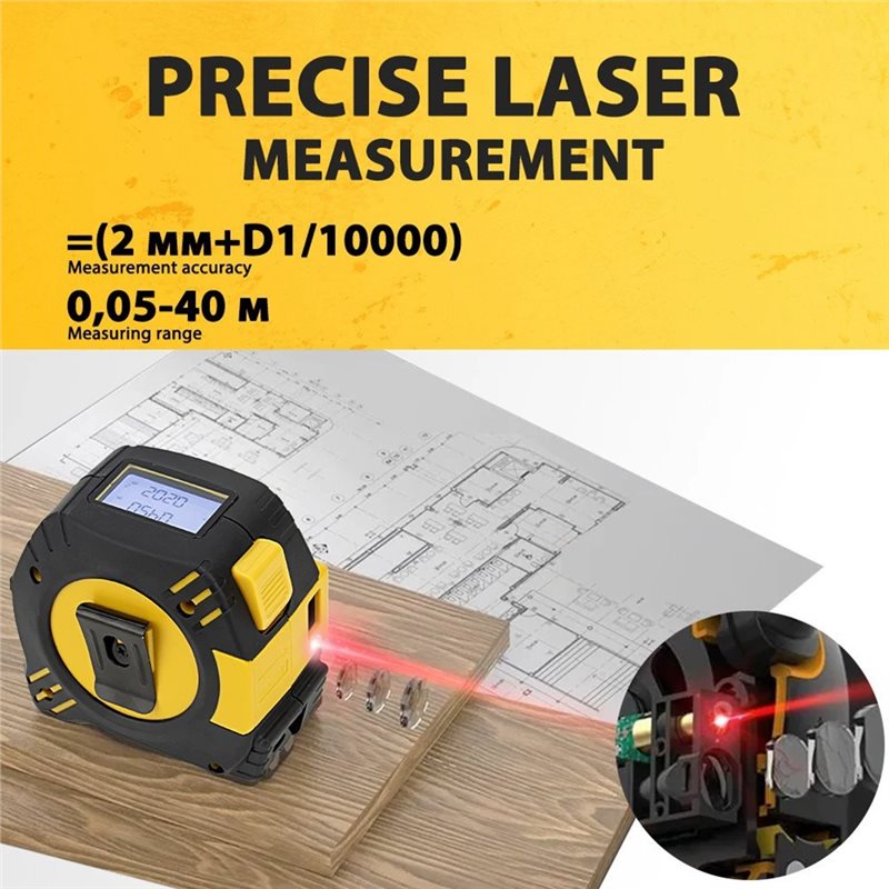 شريط قياس ليزري فاخر 2 في 1 مع - مراجعة Laser Distance Meter 2 In 1 Tape وسعره