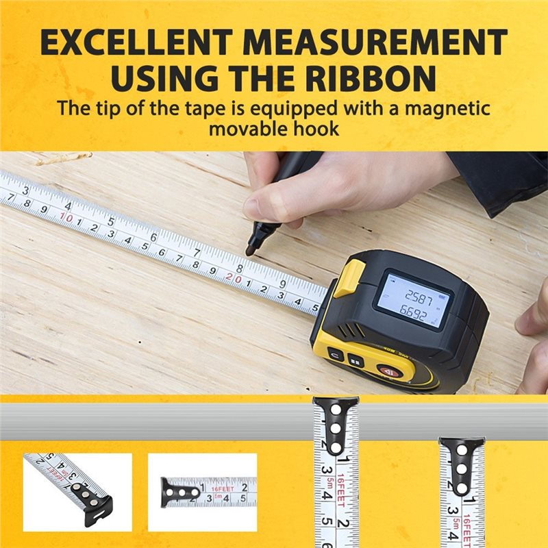 شريط قياس ليزري فاخر 2 في 1 مع - مراجعة Laser Distance Meter 2 In 1 Tape وسعره