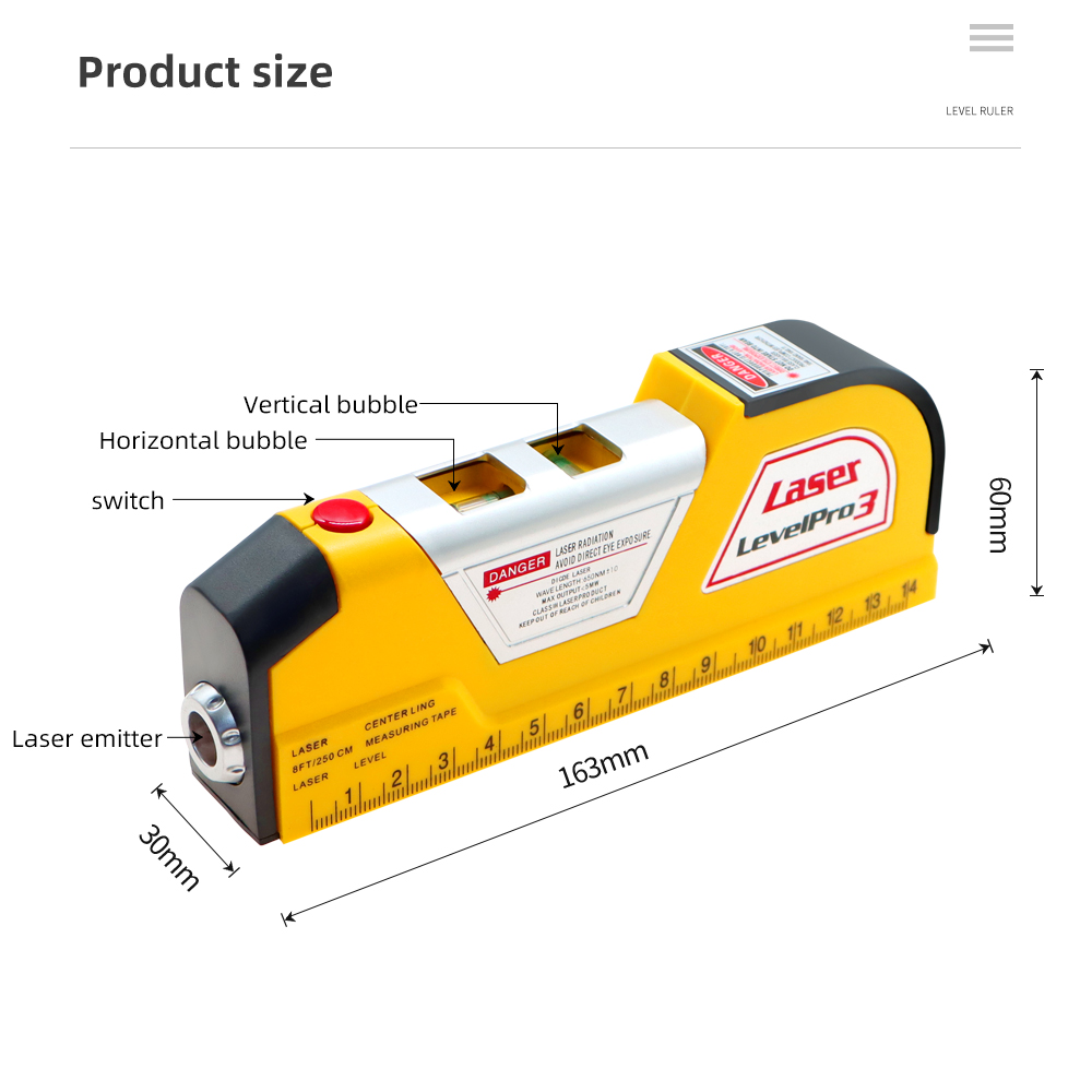 مستوى الليزر ومسافة متر عمودي  - مراجعة Laser Distance Meter With Bubble Level وسعره