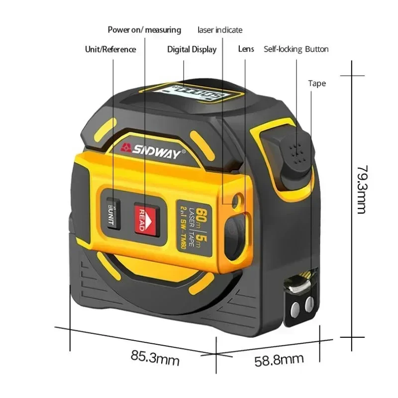 جهاز قياس المسافة بالليزر من ن - مراجعة Laser Distance Meter 2 In 1 Tape وسعره