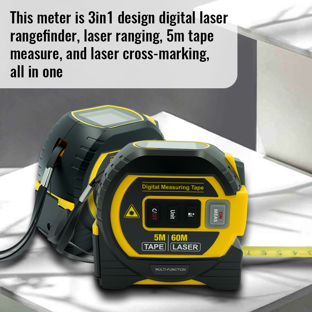 جهاز قياس المسافة بالليزر 3 في - مراجعة Digital Tape Measure 5M Laser وسعره