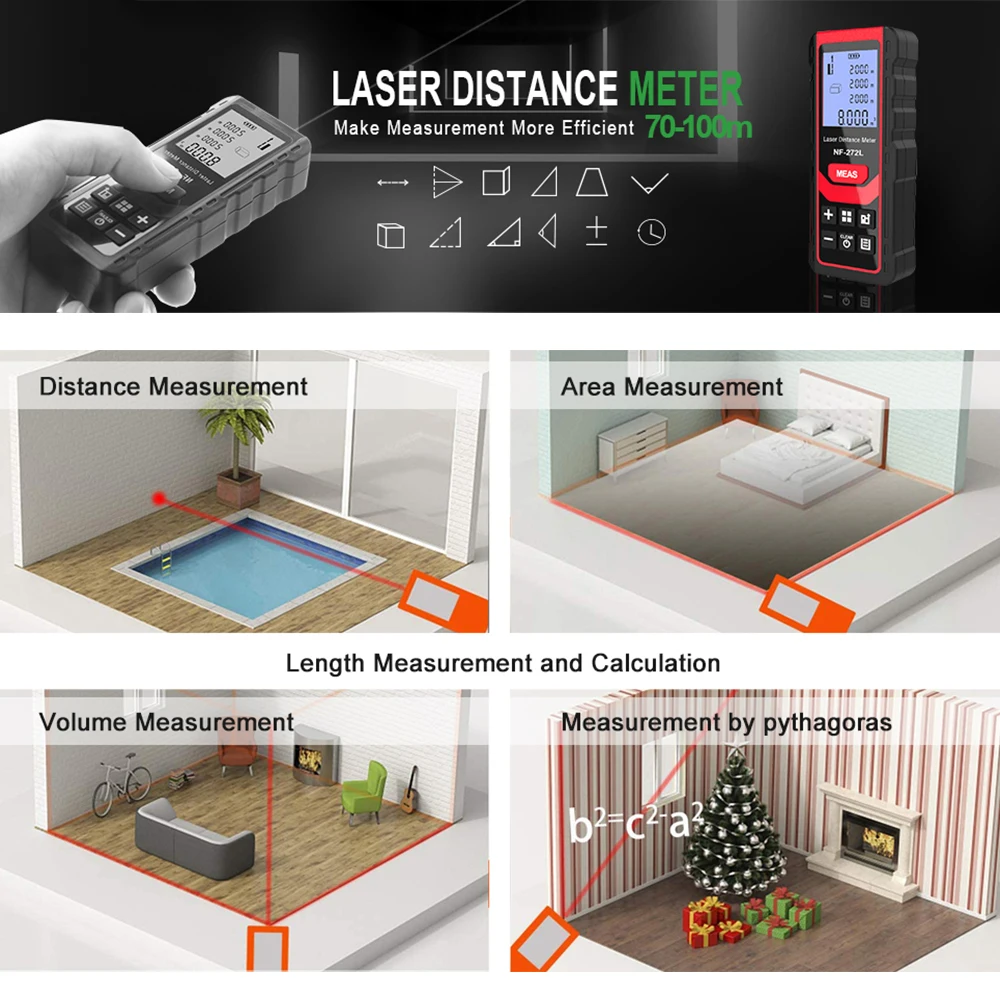 Noyafa-NF-271 ليزر مسافة متر ، - مراجعة Laser Distance Meter 100M وسعره
