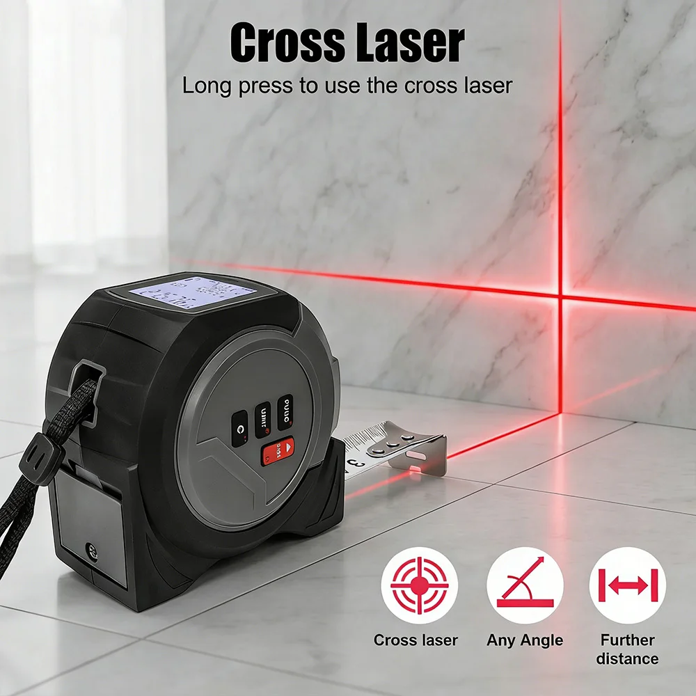 شريط قياس ليزري WENMEICE بطول  - مراجعة Digital Tape Measure 5M Laser وسعره