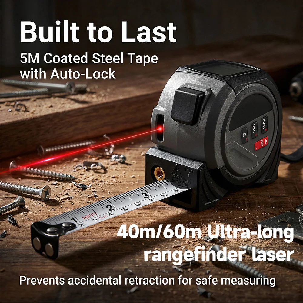 شريط قياس ليزري WENMEICE بطول  - مراجعة Digital Tape Measure 5M Laser وسعره