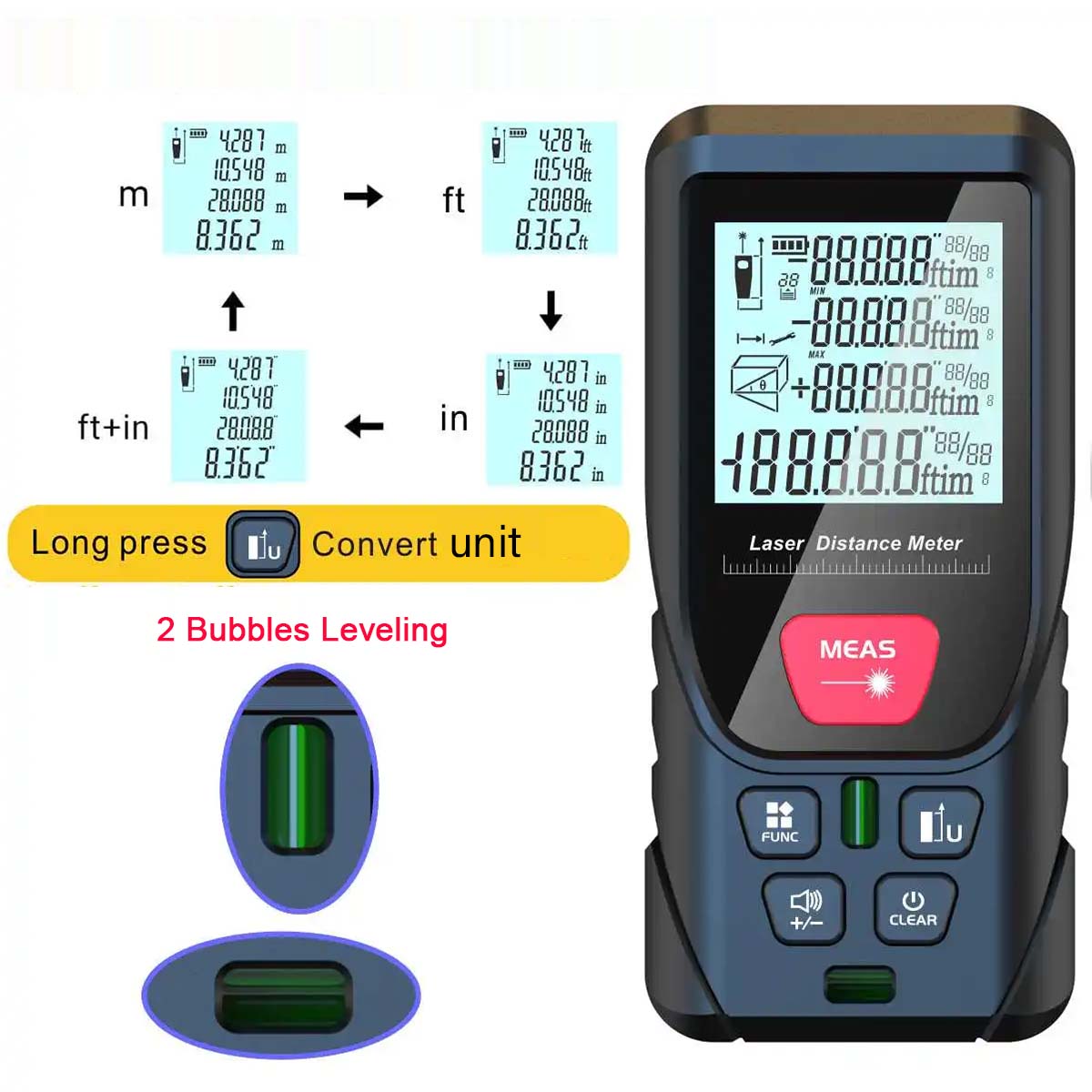جهاز قياس مسافات الليزر المحمو - مراجعة Laser Distance Meter With Bubble Level وسعره