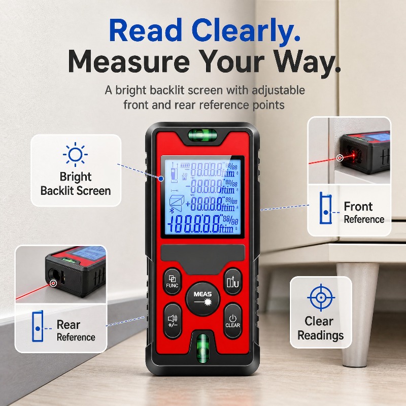 جهاز قياس المسافات بالليزر 120 - مراجعة Laser Distance Meter With Bubble Level وسعره