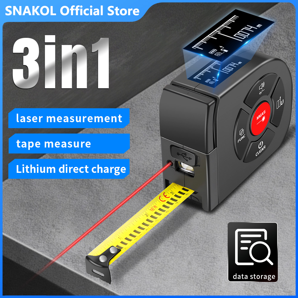 شريط قياس ليزري من سناكول، جها - مراجعة Laser Distance Meter 2 In 1 Tape وسعره