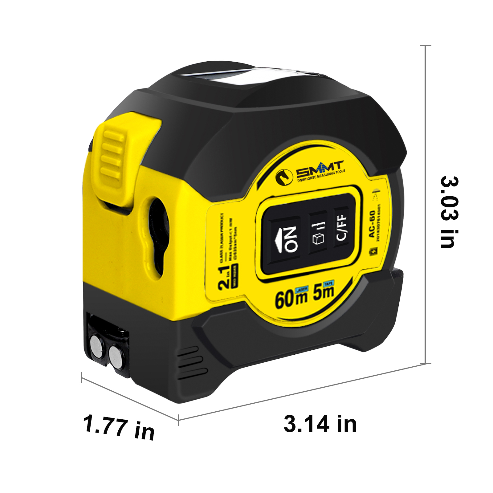 جهاز قياس المسافات بالليزر 2 ف - مراجعة Laser Distance Meter 2 In 1 Tape وسعره