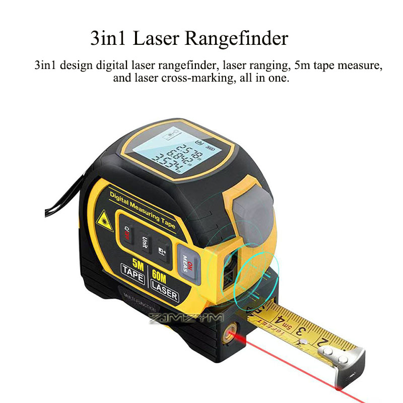 شريط قياس ليزري 3 في 1 بطول 40 - مراجعة Digital Tape Measure 5M Laser وسعره