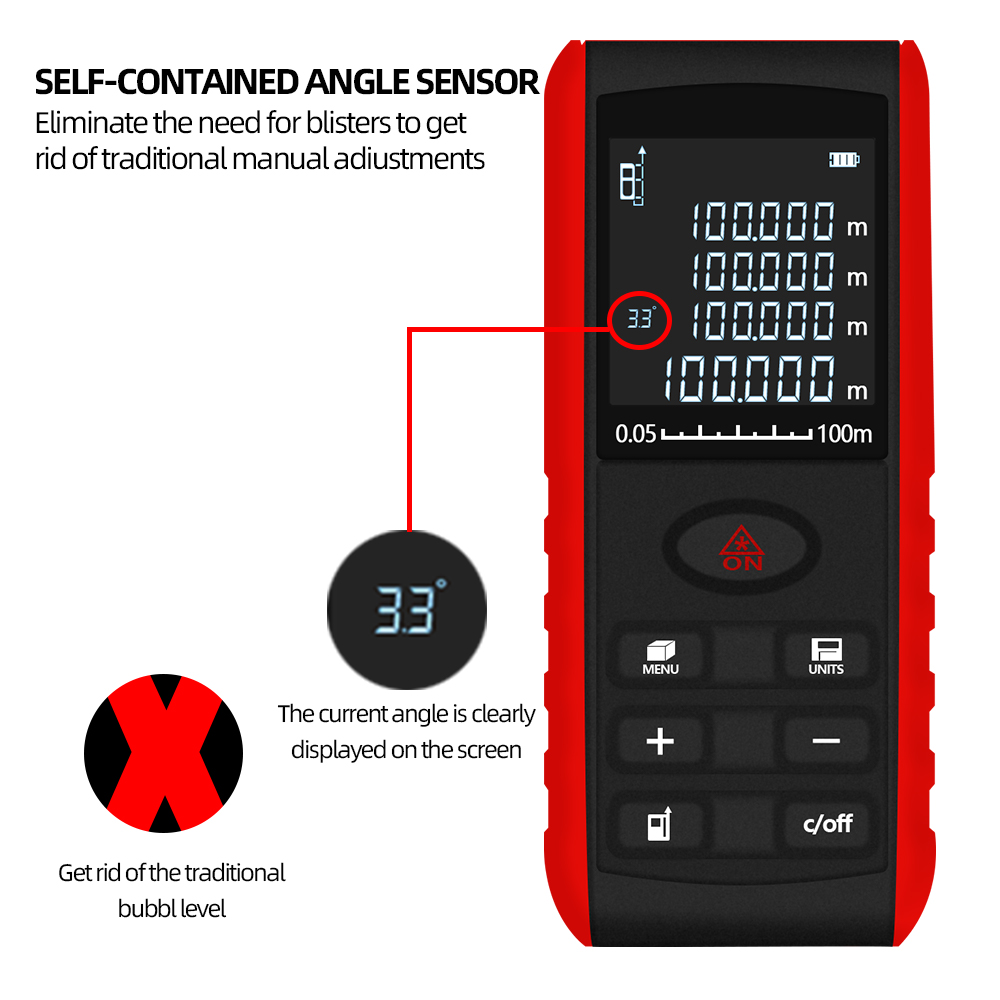المهنية ليزر Rangefinder 40 مت - مراجعة Laser Distance Meter 100M وسعره