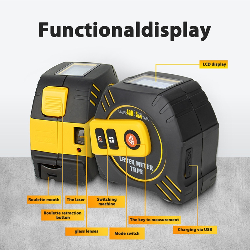 B62B شريط قياس ليزري 2 في 1 عا - مراجعة Laser Distance Meter 2 In 1 Tape وسعره