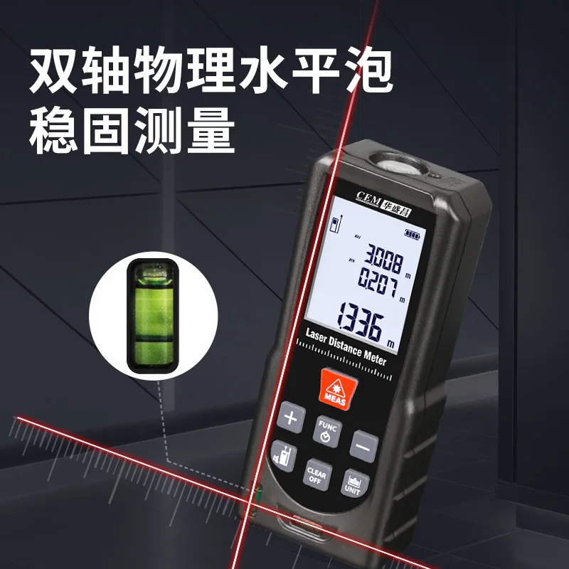 جهاز قياس المسافات بالليزر CEM - مراجعة Laser Distance Meter With Bubble Level وسعره