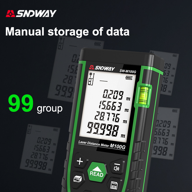 جهاز قياس المسافة بالليزر SNDW - مراجعة Laser Distance Meter With Bubble Level وسعره