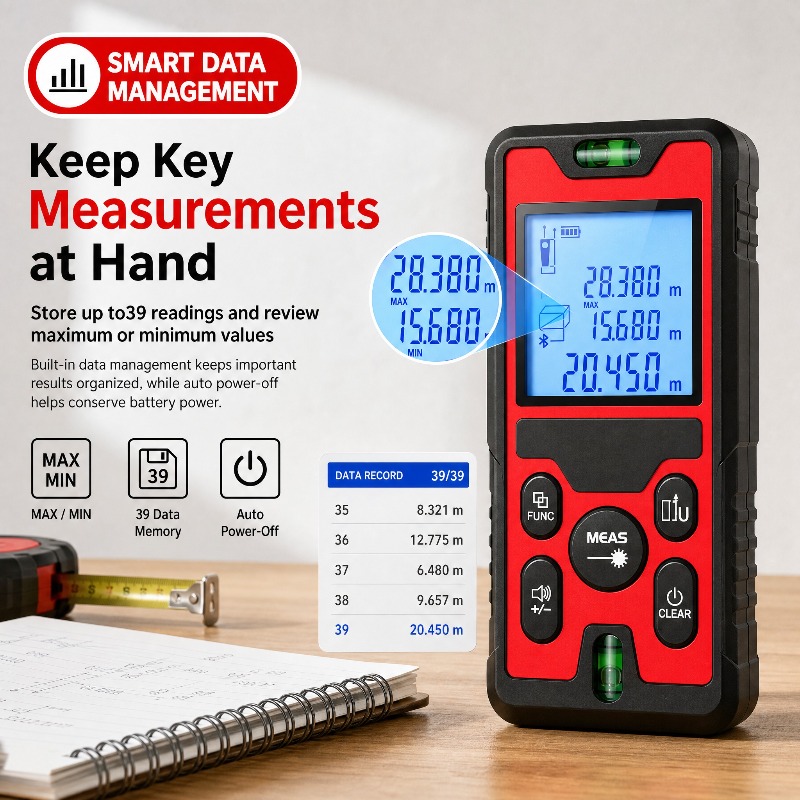 جهاز قياس المسافات بالليزر 120 - مراجعة Laser Distance Meter With Bubble Level وسعره