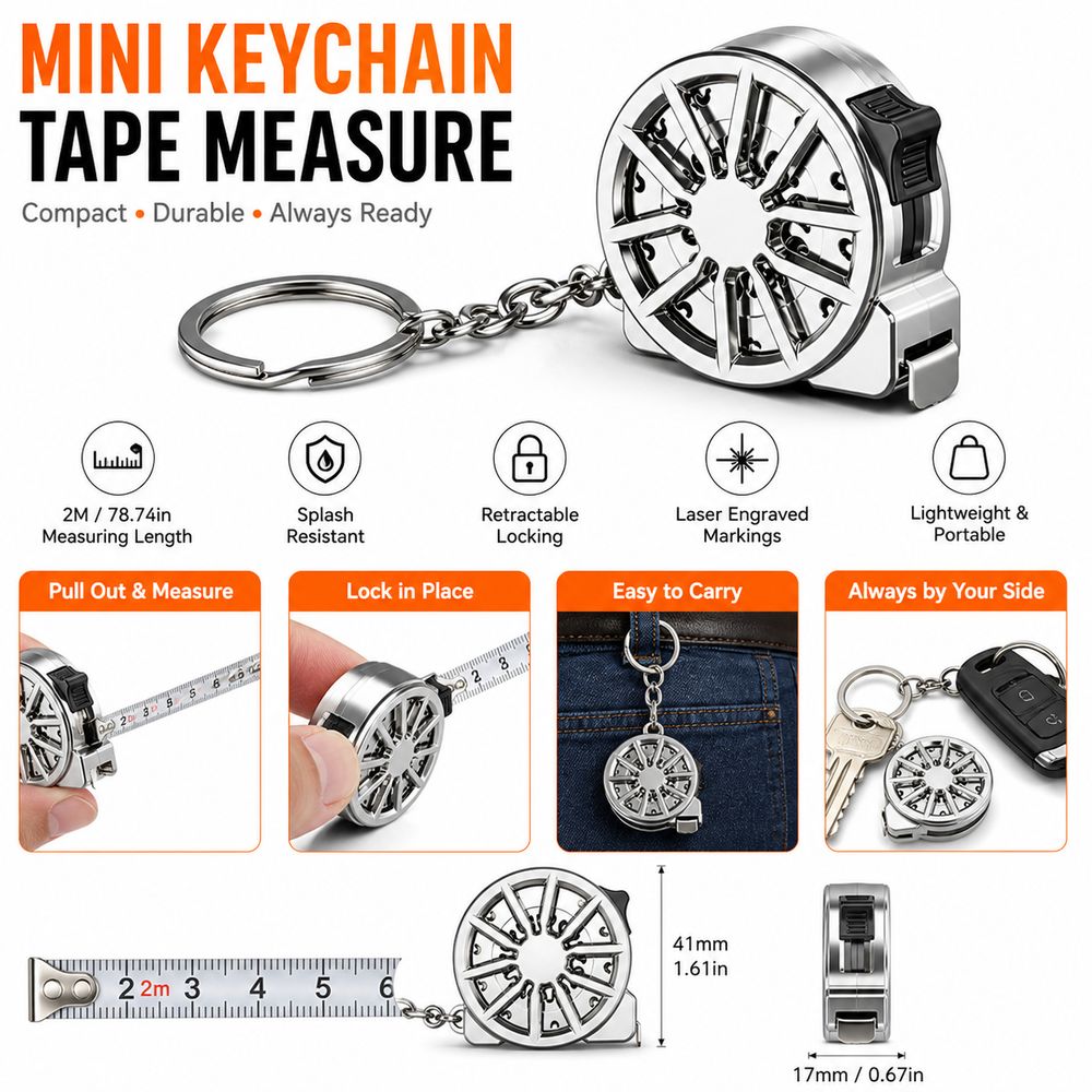 شريط قياس معدني مطلي بالكهرباء - مراجعة Mini Laser Measure Keychain وسعره