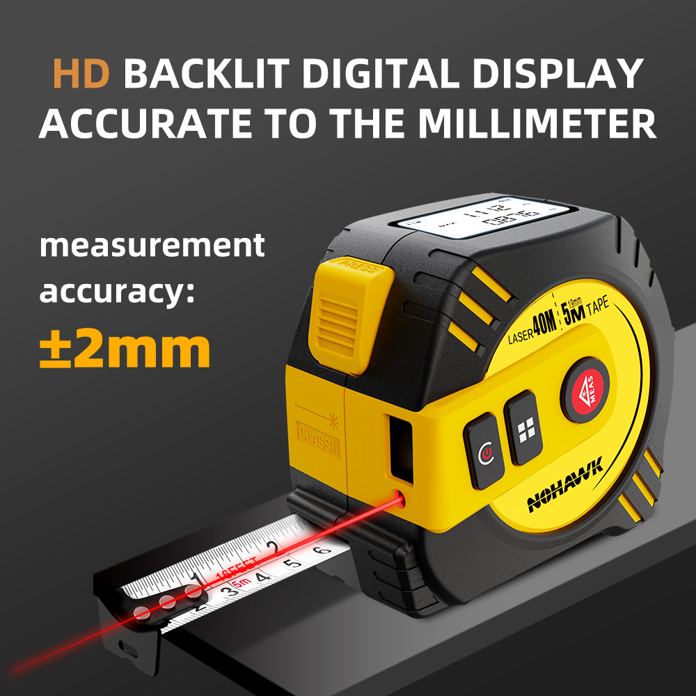 Nohawk 2 في 1 شريط قياس ليزر 4 - مراجعة Laser Distance Meter 2 In 1 Tape وسعره