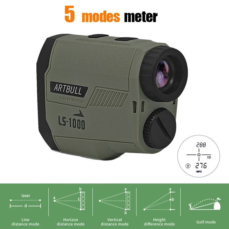 ARTBULL ليزر Rangefinder الصيد - مراجعة Golf Rangefinder Laser Slope وسعره