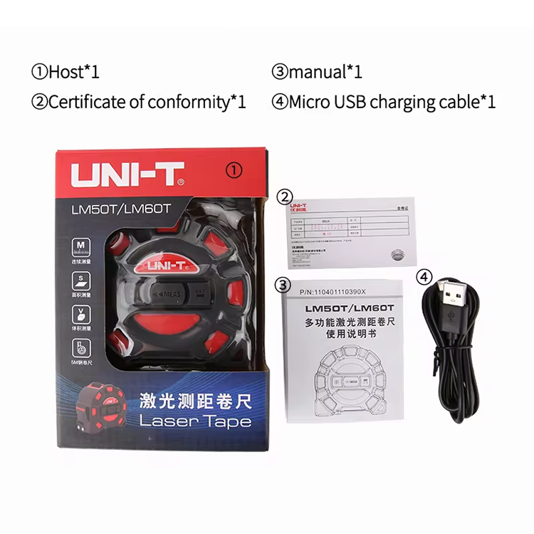 UNI-T LM50T LM60T 2 في 1 شريط  - مراجعة Laser Distance Meter 2 In 1 Tape وسعره