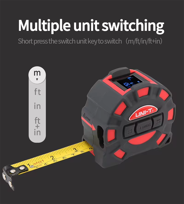 UNI-T LM50T LM60T 2 في 1 شريط  - مراجعة Laser Distance Meter 2 In 1 Tape وسعره