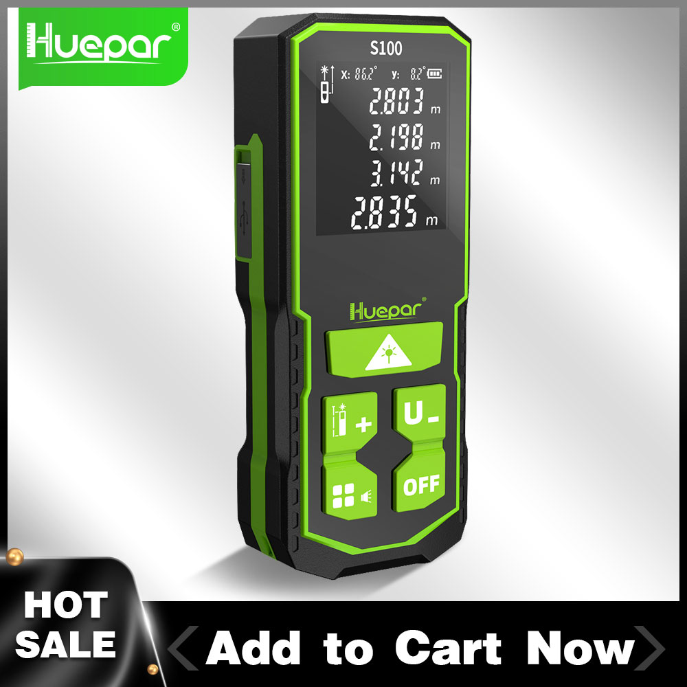 Huepar ليزر المسافة الرقمية Ra - مراجعة Laser Distance Meter 100M وسعره