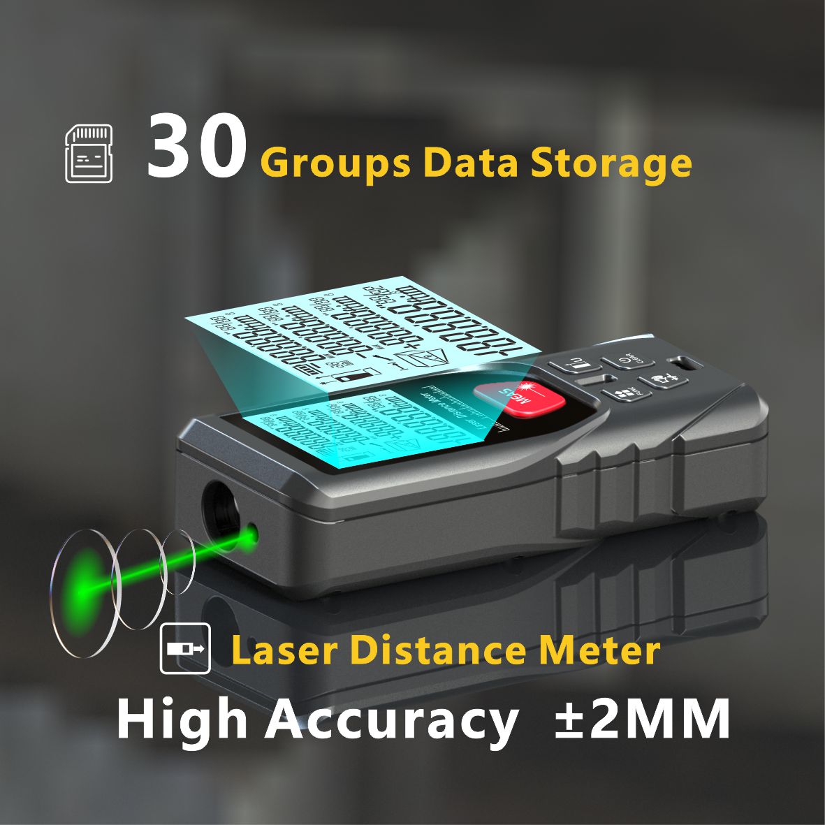 شريط رقمي بشعاع ليزر أخضر ، مق - مراجعة Laser Distance Meter With Bubble Level وسعره