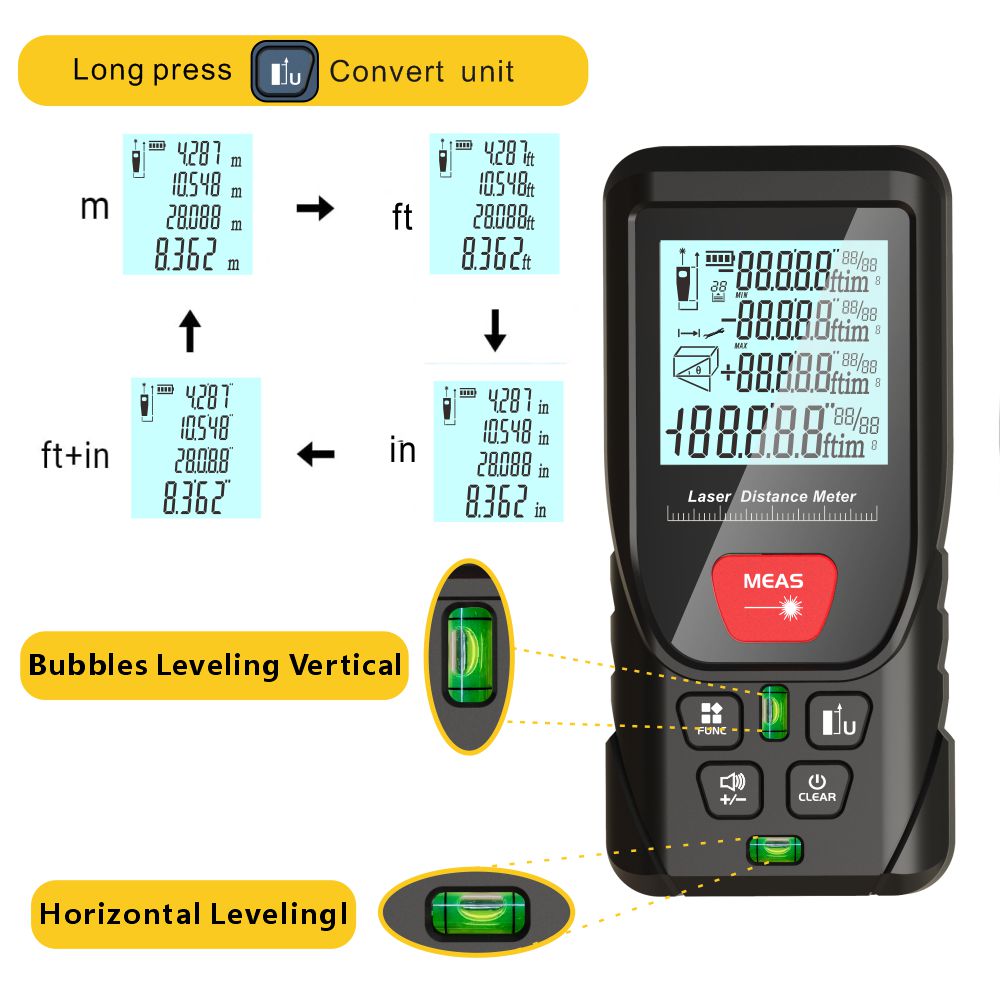 شريط رقمي بشعاع ليزر أخضر ، مق - مراجعة Laser Distance Meter With Bubble Level وسعره