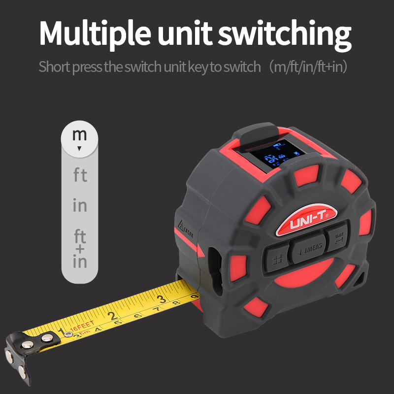 جهاز قياس المسافة بالليزر UNI- - مراجعة Laser Distance Meter 2 In 1 Tape وسعره